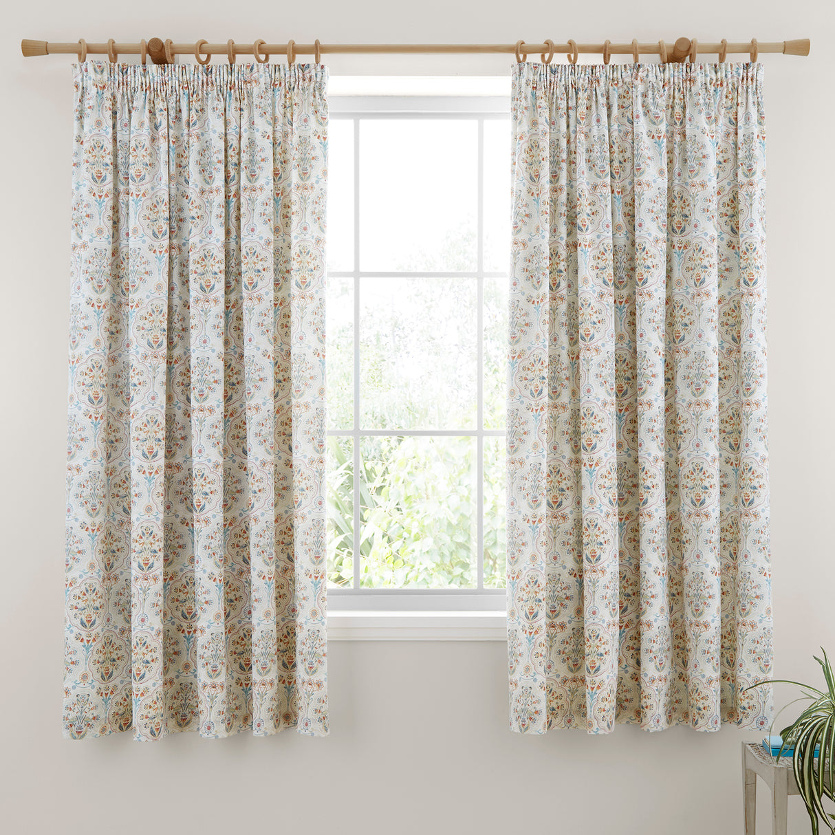 Dreams N Drapes Edena Decorative Floral Natural Duvet Set