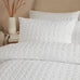 Serene Embossed Grid White Duvet Set