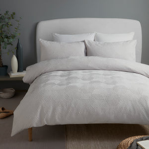 Serene Embossed Geo Grey Duvet Set