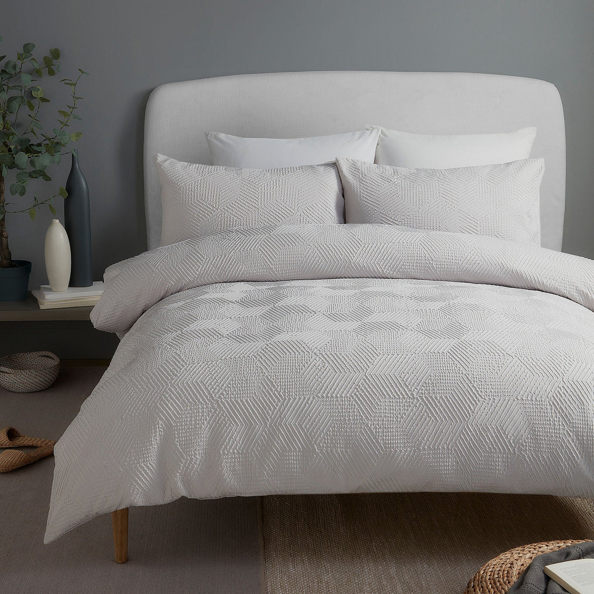 Serene Embossed Geo Duvet Set