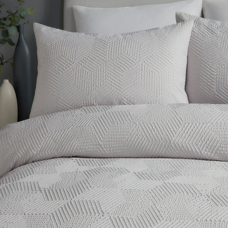 Serene Embossed Geo Duvet Set