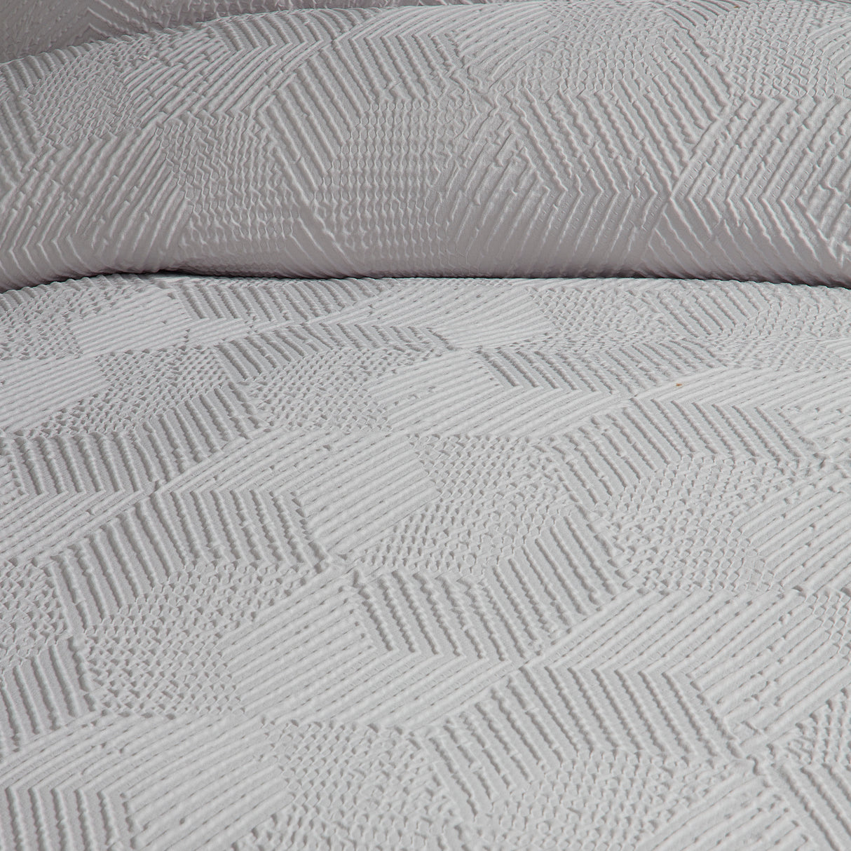 Serene Embossed Geo Grey Duvet Set
