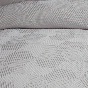 Serene Embossed Geo Grey Duvet Set