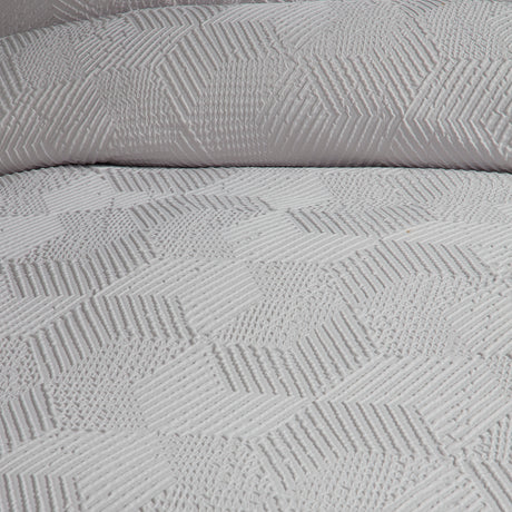 Serene Embossed Geo Grey Duvet Set