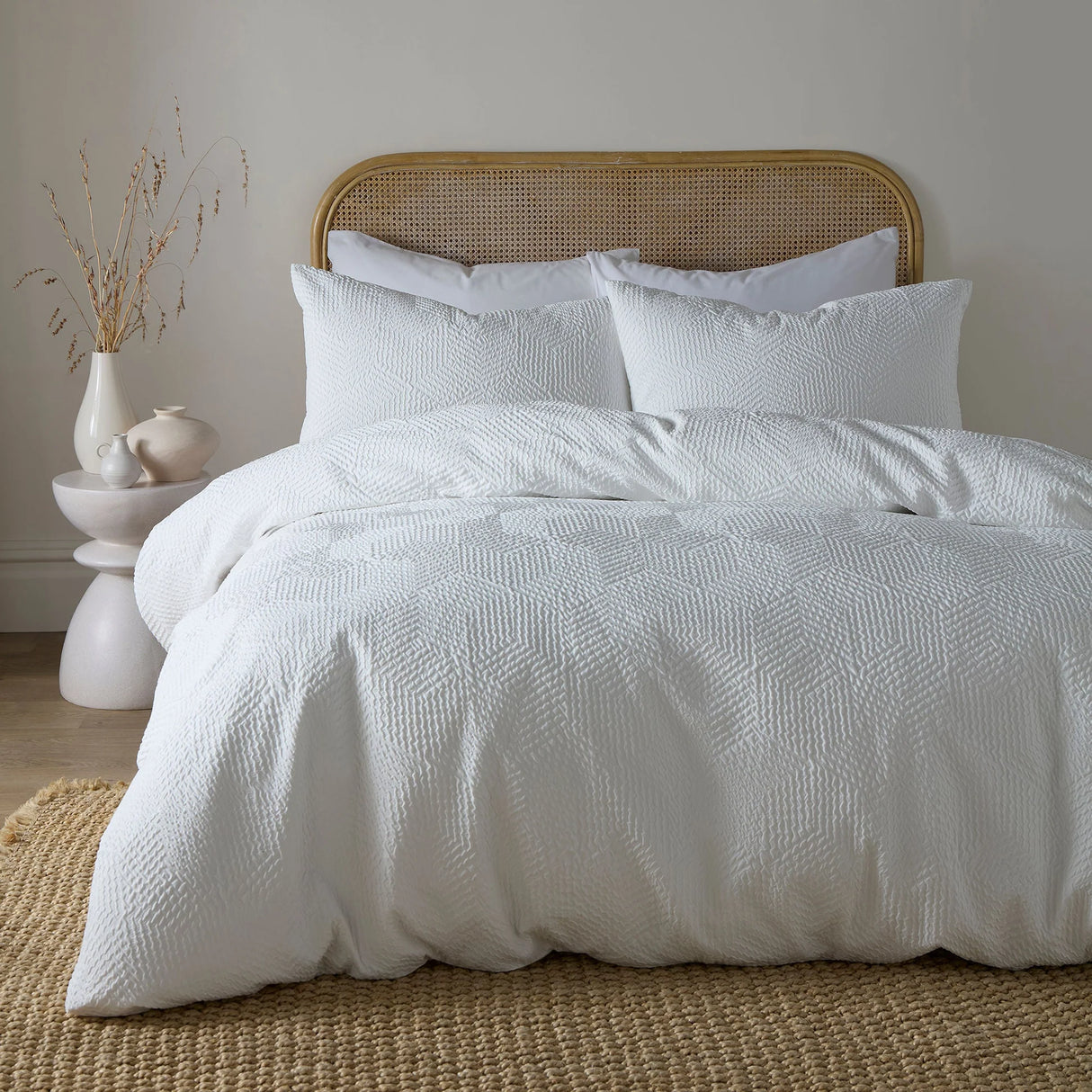 Serene Embossed Geo Duvet Set