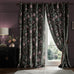 Laura Ashley Edita`s Garden Charcoal Lined Eyelet Curtains