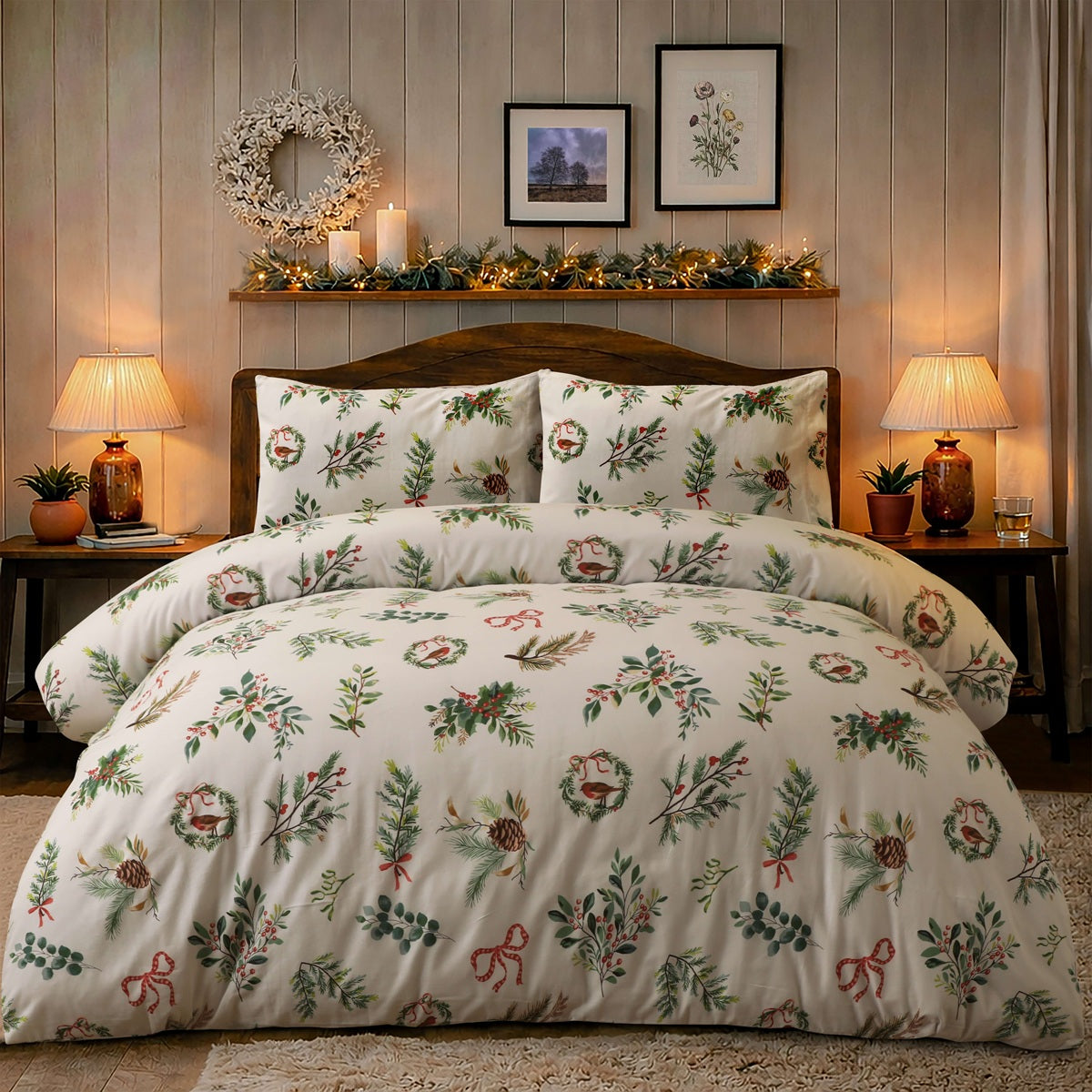 Portfolio Home Evergreen Bows Multi Duvet Set