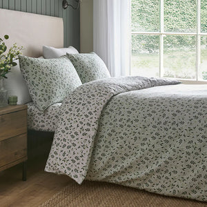 Dreams N Drapes Falling Leaf Green 100% Brushed Cotton Duvet Set