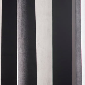 Laurence Llewelyn Bowen Festivo Stripe Black Eyelet Lined Curtains
