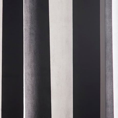Laurence Llewelyn Bowen Festivo Stripe Black Eyelet Lined Curtains