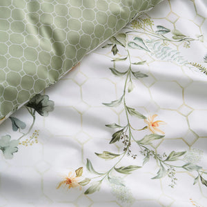 Appletree Floral Trellis Green Duvet Set