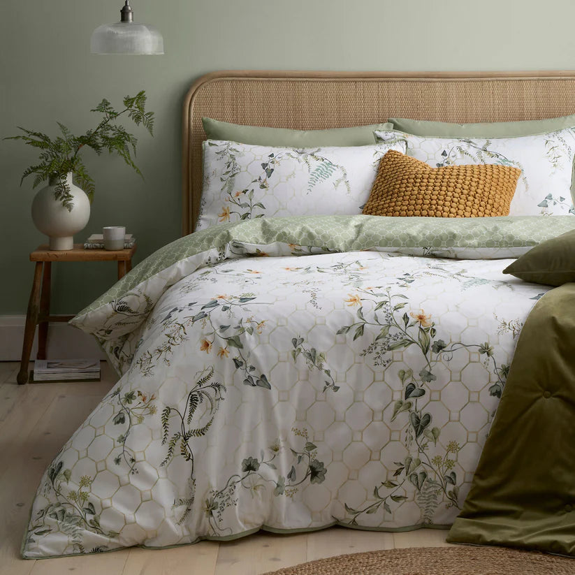Appletree Floral Trellis Green Duvet Set
