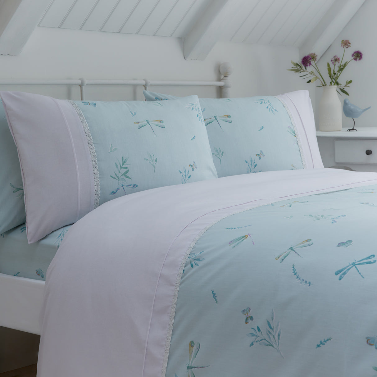 Dreams n Drapes Decorative Fifi Duck Egg Duvet Set