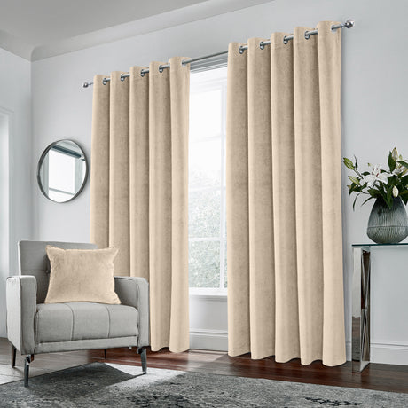 Tyrone Hampton Velvet Thermal Blackout Eyelet Curtains