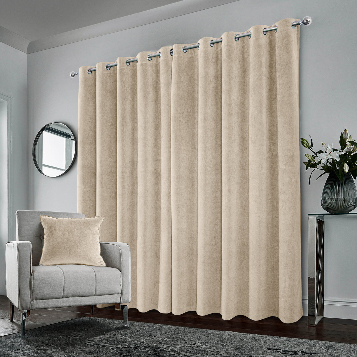 Tyrone Hampton Velvet Thermal Blackout Eyelet Curtains
