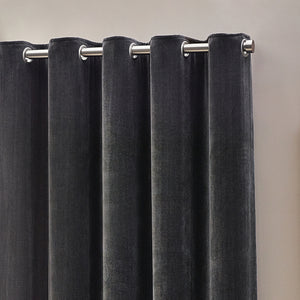 The Linen Yard Heavy Chenille Room Darkening Lined Eyelet Curtains