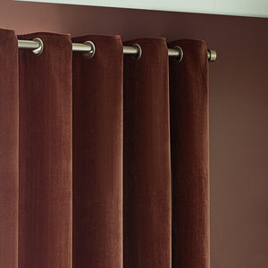 The Linen Yard Heavy Chenille Room Darkening Lined Eyelet Curtains