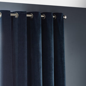 The Linen Yard Heavy Chenille Room Darkening Lined Eyelet Curtains