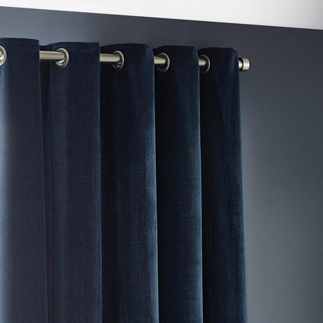 The Linen Yard Heavy Chenille Room Darkening Lined Eyelet Curtains