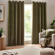 The Linen Yard Heavy Chenille Room Darkening Lined Eyelet Curtains