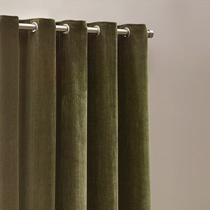 The Linen Yard Heavy Chenille Room Darkening Lined Eyelet Curtains
