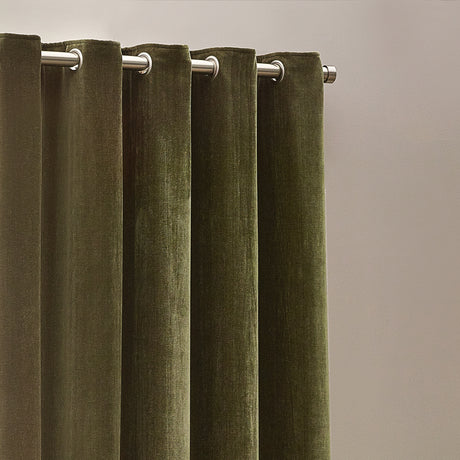 The Linen Yard Heavy Chenille Room Darkening Lined Eyelet Curtains