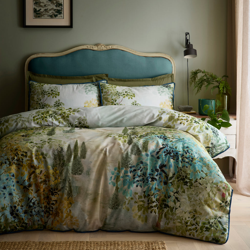 Soiree Hidden Garden Green Duvet Set