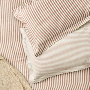 The Linen Yard Hebden Melange/Barton Stripe Tumble 100% Cotton Sheets