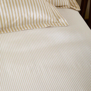 The Linen Yard Hebden Melange/Barton Stripe Tumble 100% Cotton Sheets
