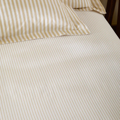 The Linen Yard Hebden Melange/Barton Stripe Tumble 100% Cotton Sheets