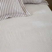 The Linen Yard Hebden Melange/Barton Stripe Tumble 100% Cotton Sheets