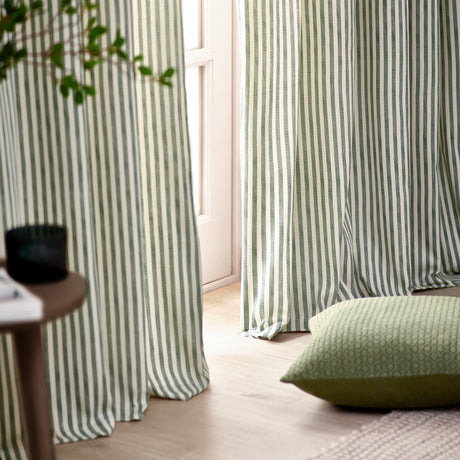 The Linen Yard Hebden Stripe Eyelet Curtains