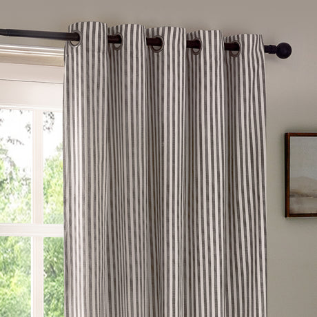 The Linen Yard Hebden Stripe Eyelet Curtains