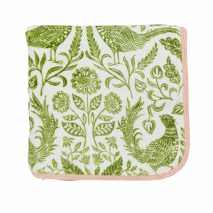 Harvest Moon by Helena Springfield Pheasant Green/Pink 140cm x 180cm Fleece Throw