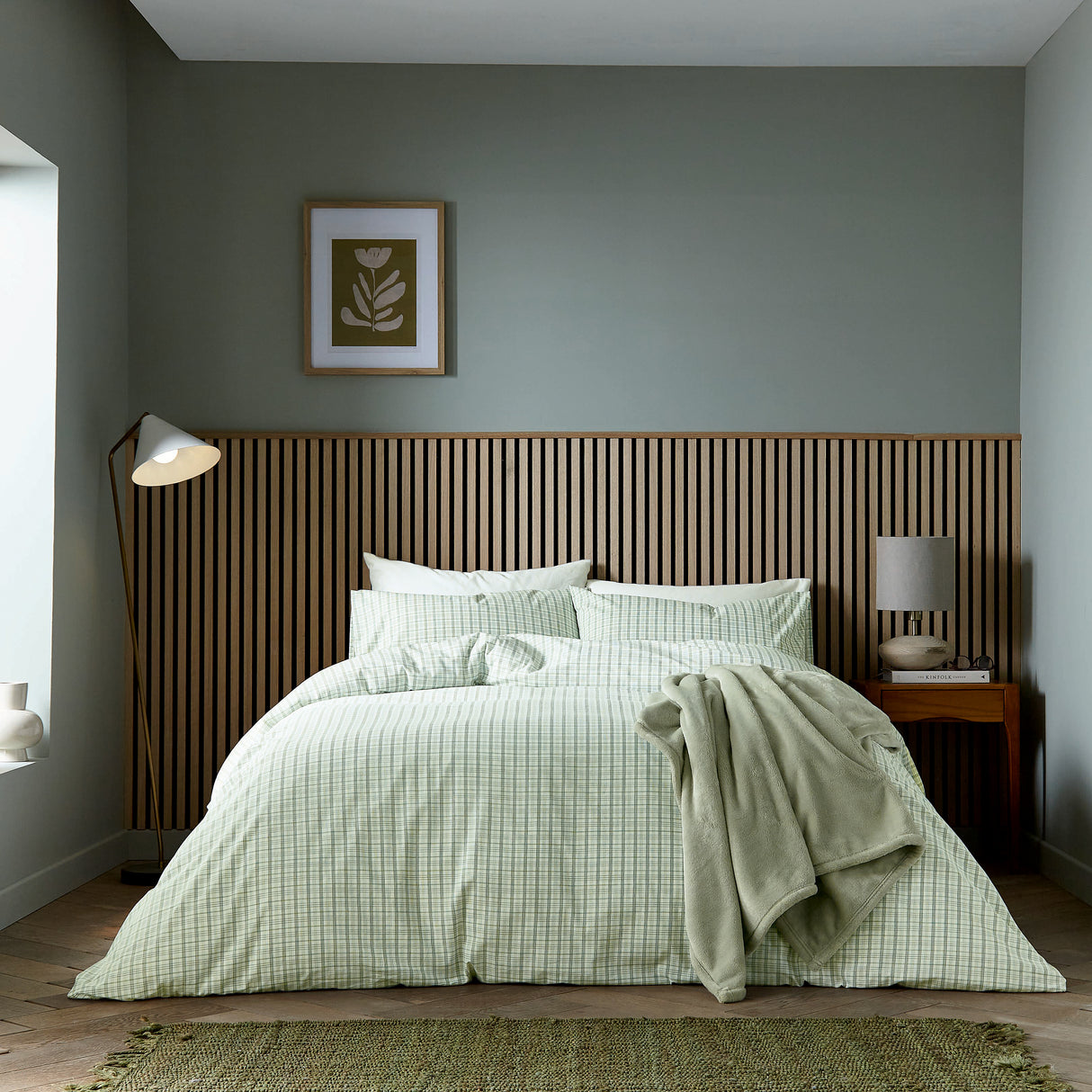 Helena Springfield Calico & Chalk Tranquil Check Duvet Set