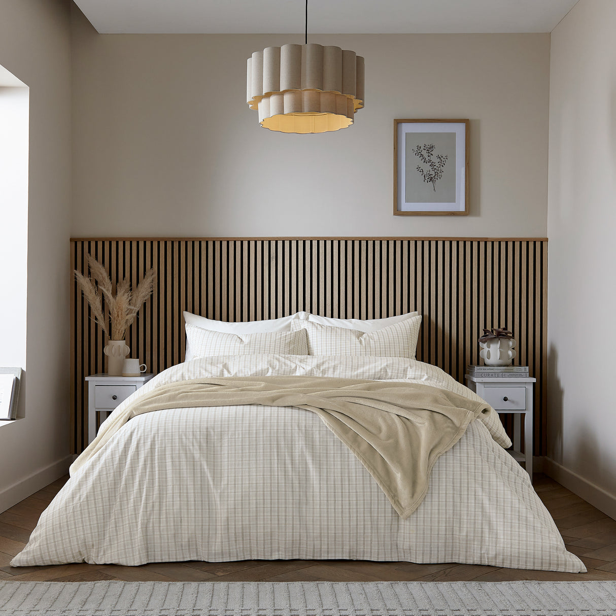 Helena Springfield Calico & Chalk Tranquil Check Duvet Set