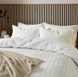 Helena Springfield Calico & Chalk Waffle Stripe Duvet Set