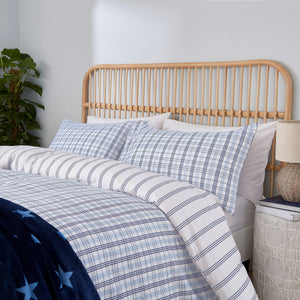 Helena Springfield Long Island Jones Check 100% Brushed Cotton Navy Duvet Set