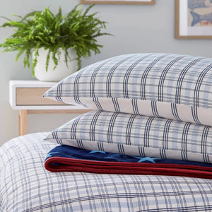 Helena Springfield Long Island Jones Check 100% Brushed Cotton Navy Duvet Set
