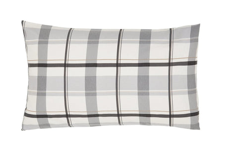 Helena Springfield Long Island Hudson Check 100% Brushed Cotton Charcoal & Linen Duvet Set