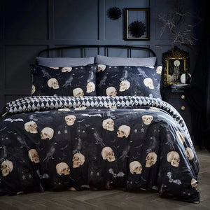 Fusion Gothic Skulls Black Duvet Set