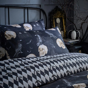 Fusion Gothic Skulls Black Duvet Set