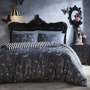 Fusion Bows Noir Halloween Grey Duvet Set
