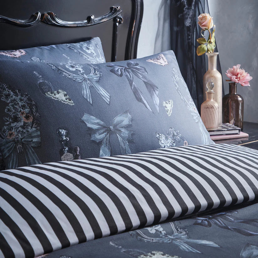 Fusion Bows Noir Halloween Grey Duvet Set