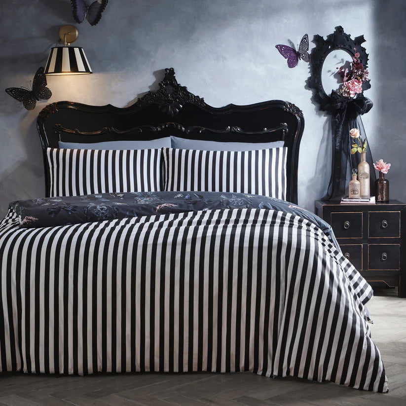 Fusion Bows Noir Halloween Grey Duvet Set