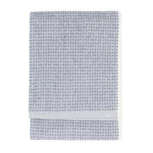 The Linen Yard Hebden Textured Waffle 100% Cotton Denim Blue Towels
