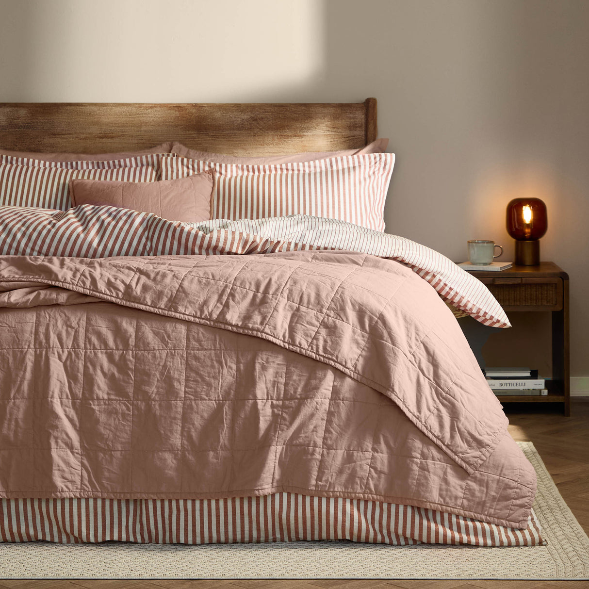 The Linen Yard Hebden Quilted Washed Cotton Bedspread