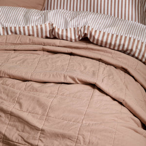 The Linen Yard Hebden Quilted Washed Cotton Bedspread