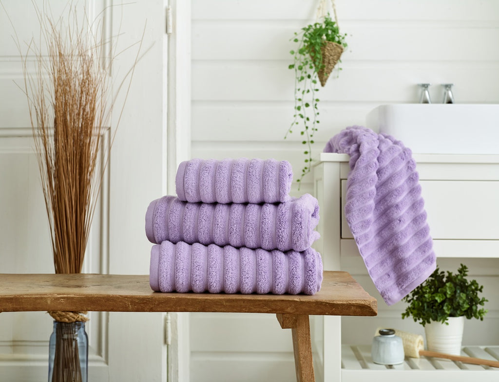 The Lyndon Company Hamilton Soft Rib Zero Twist 100% Cotton 550gsm Lavender Towels