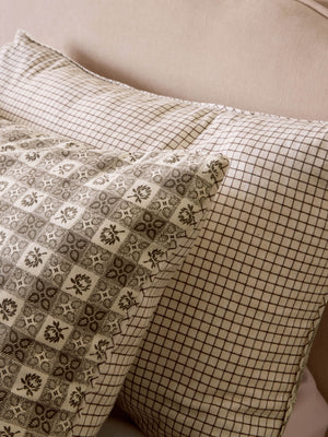 Laura Ashley Hartley Check Dark Truffle Brown 100% Brushed Cotton Duvet Set